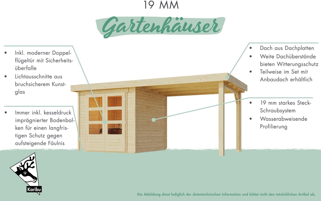 Karibu Verkaufshaus 1 | Holztöne