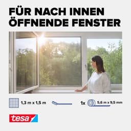tesa Insektenschutz-Fensterrahmen Pollenschutzgitter | Schwarz