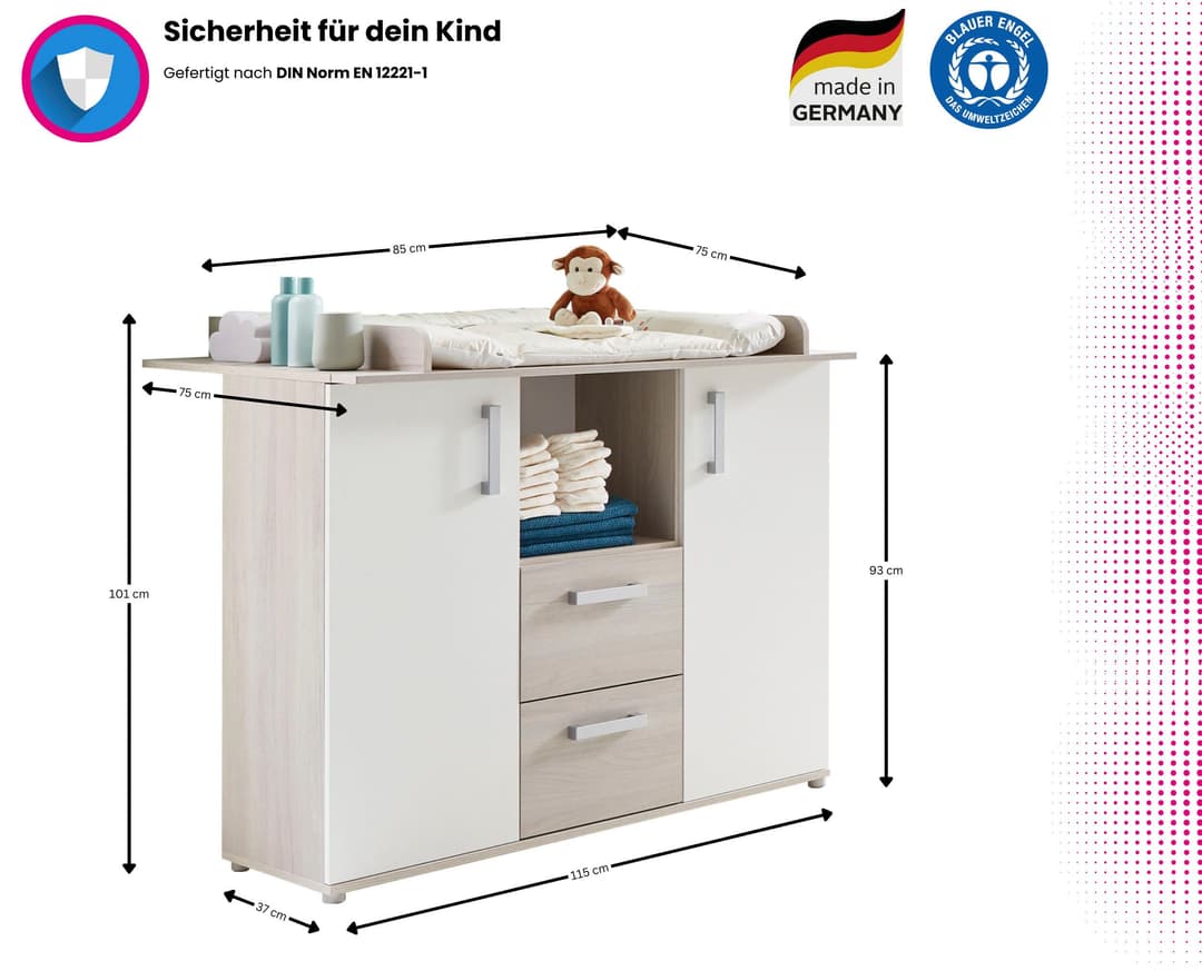Home affaire Wickelkommode Geert | Holztöne