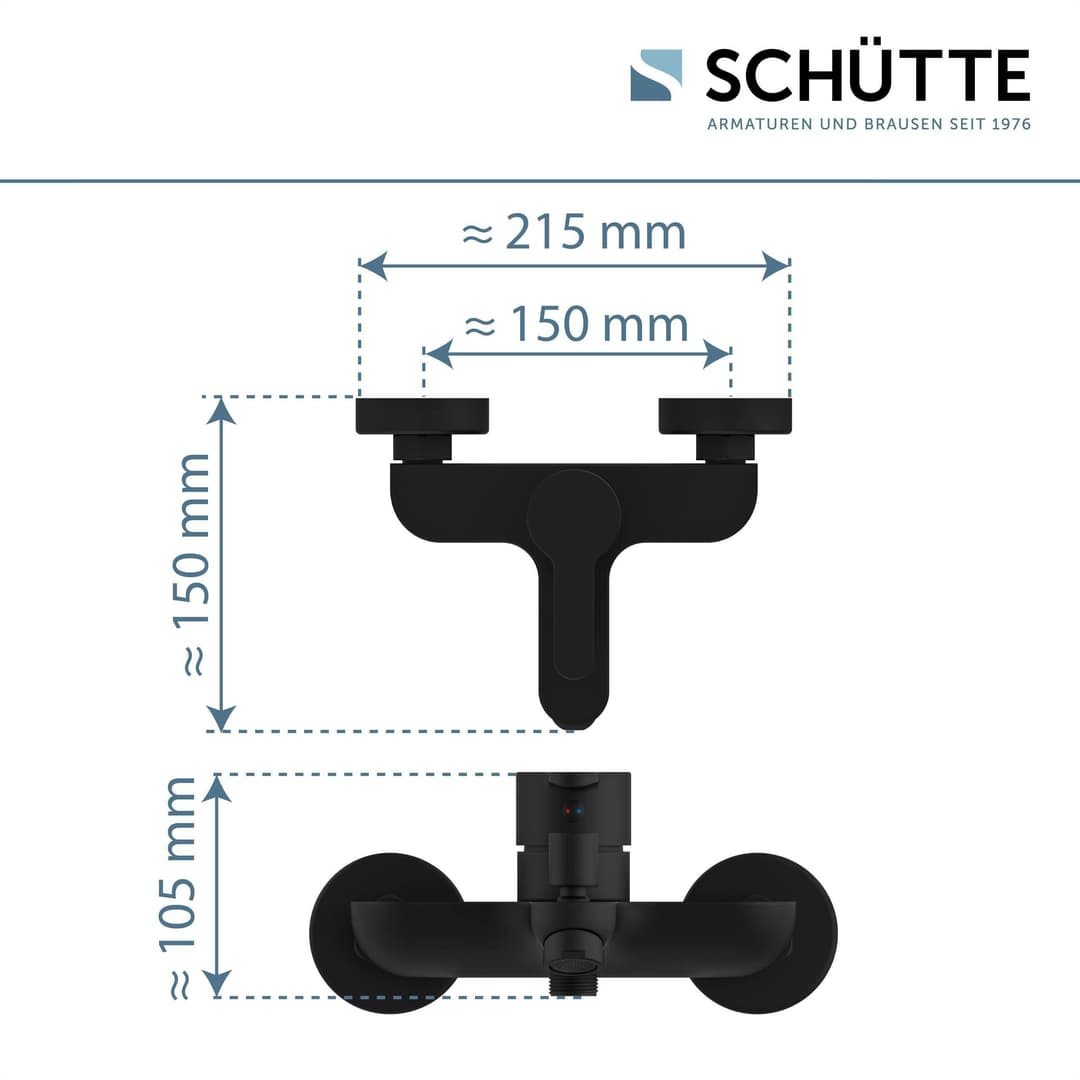 Schütte Wannenarmatur DENVER | Schwarz