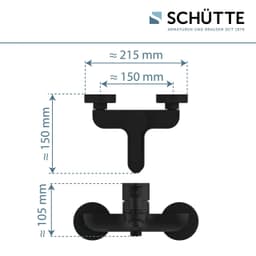 Schütte Wannenarmatur DENVER | Schwarz