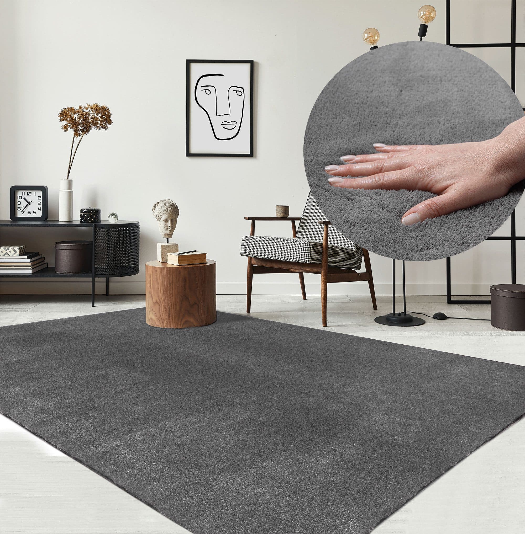 the carpet Teppich Relax | Grau
