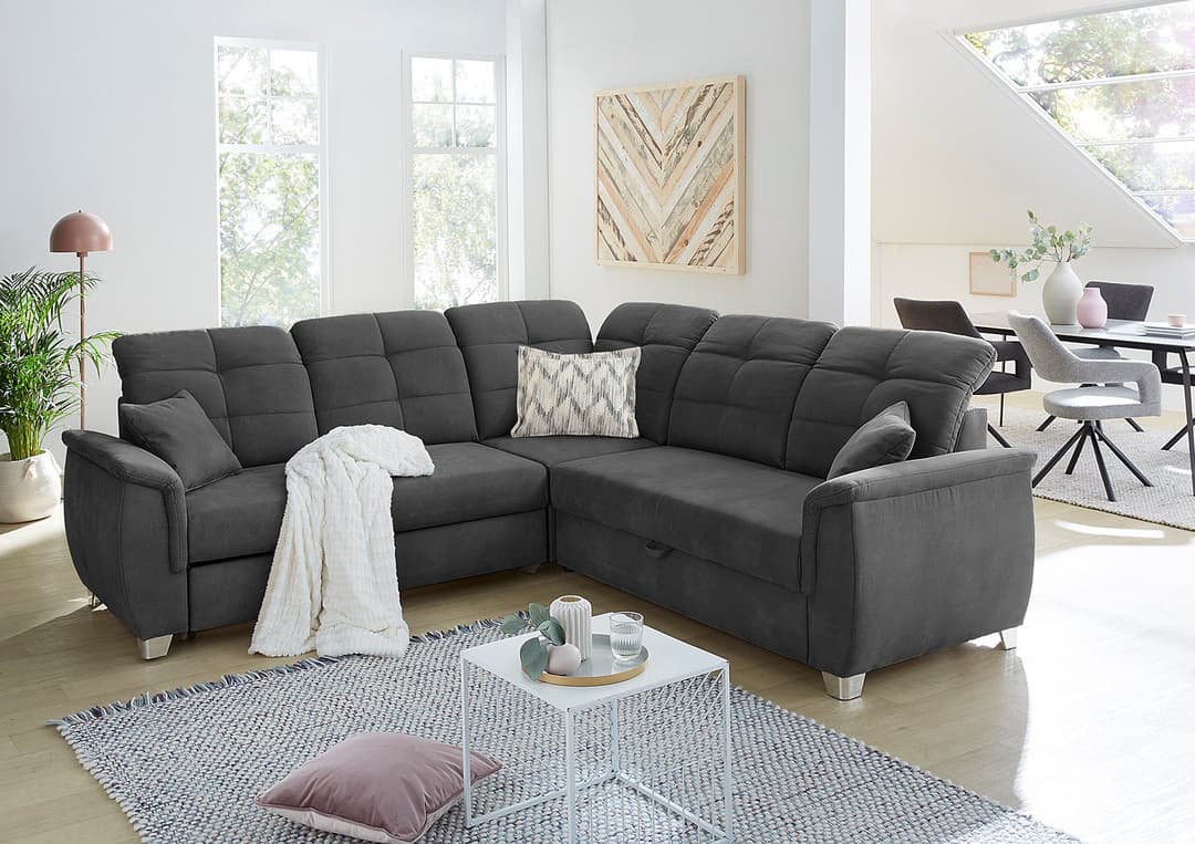 Jockenhöfer Gruppe Ecksofa Udine L-Form | Grau