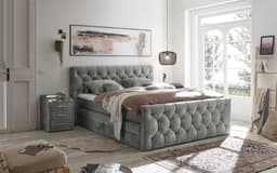 ED EXCITING DESIGN Boxspringbett "Cashfield" | Grau