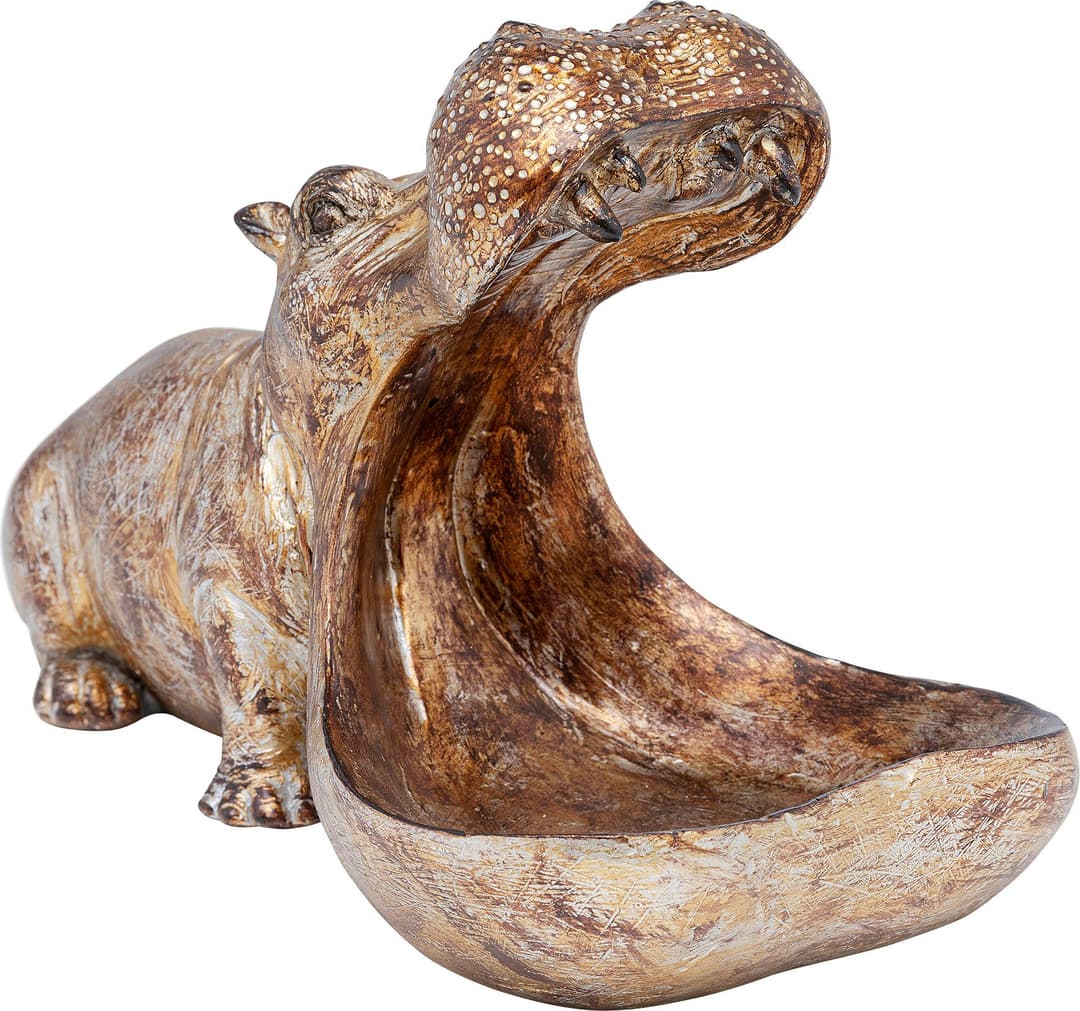 Kare Design Dekofigur Deko Figur Hungry Hippo 17cm | Braun
