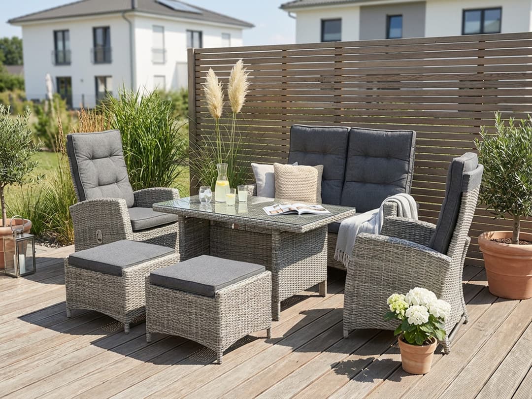 KONIFERA Garten-Essgruppe Monaco | Grau