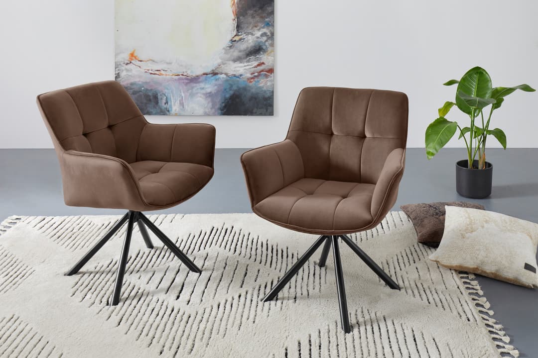 OTTO home Drehstuhl Lika (2er Set) | Braun