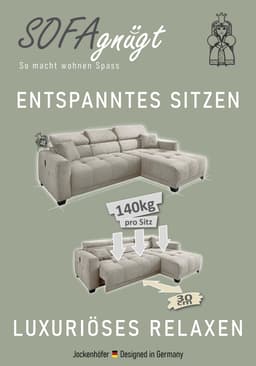 Jockenhöfer Gruppe Ecksofa Cremona L-Form | Braun