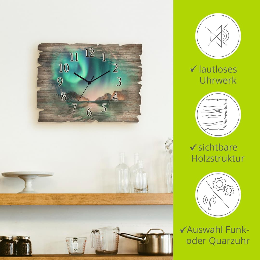 Artland Wanduhr Auroraborialis | Holztöne
