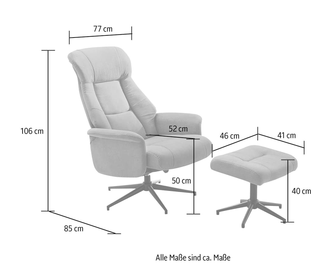 Jockenhöfer Gruppe Relaxsessel Eva | Grau