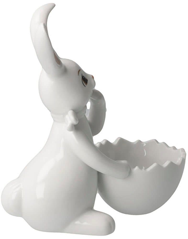 Goebel Osterhase Figur Hase mit Schale Snow White - Cute Girl | Weiß
