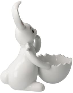 Goebel Osterhase Figur Hase mit Schale Snow White - Cute Girl | Weiß