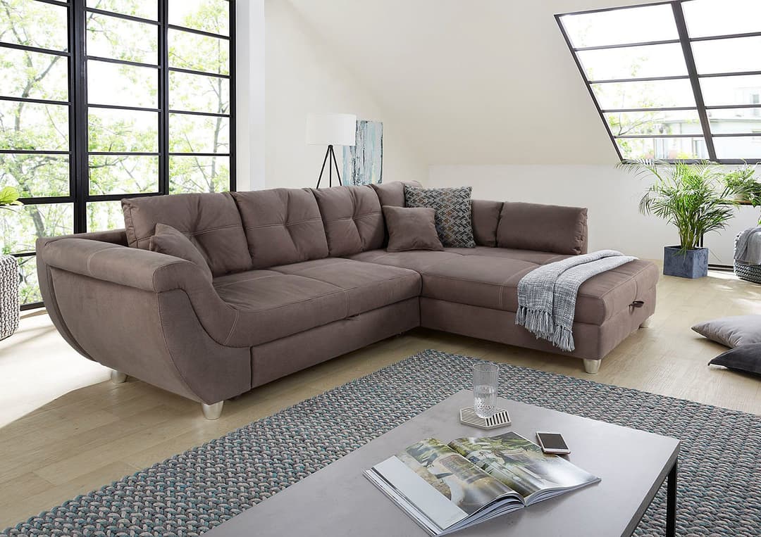 Jockenhöfer Gruppe Ecksofa Maranello L-Form | Braun