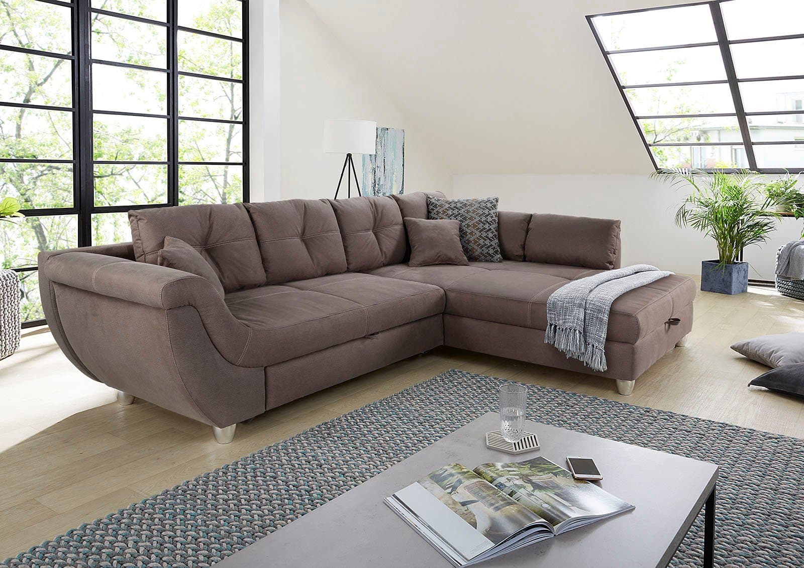 Jockenhöfer Gruppe Ecksofa Maranello L-Form | Braun