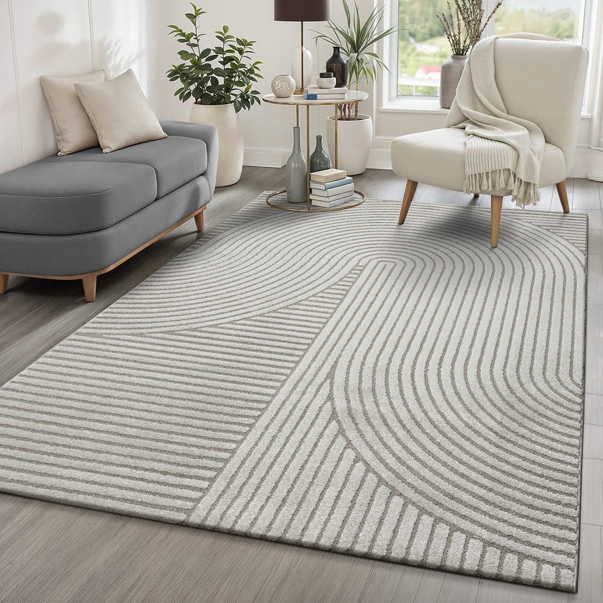 the carpet Teppich Everest | Grau