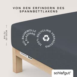 Schlafgut PREMIUM Mako-Zwirn-Jersey Spannbettlaken | Grau