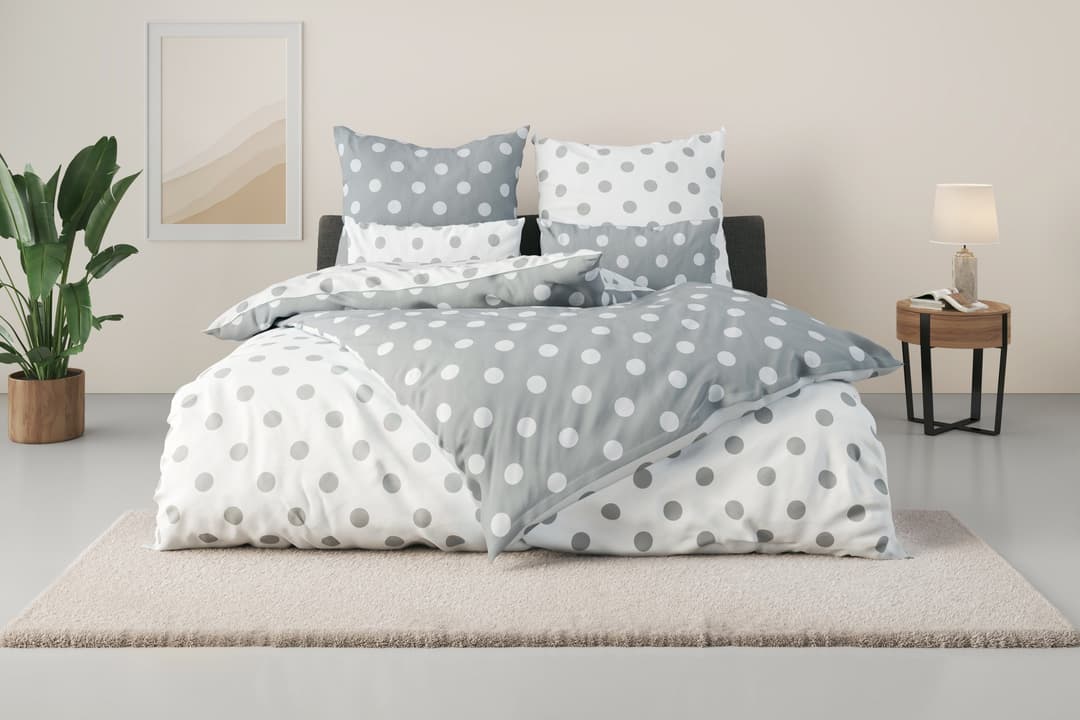 OTTO home Wendebettwäsche Dots | Grau