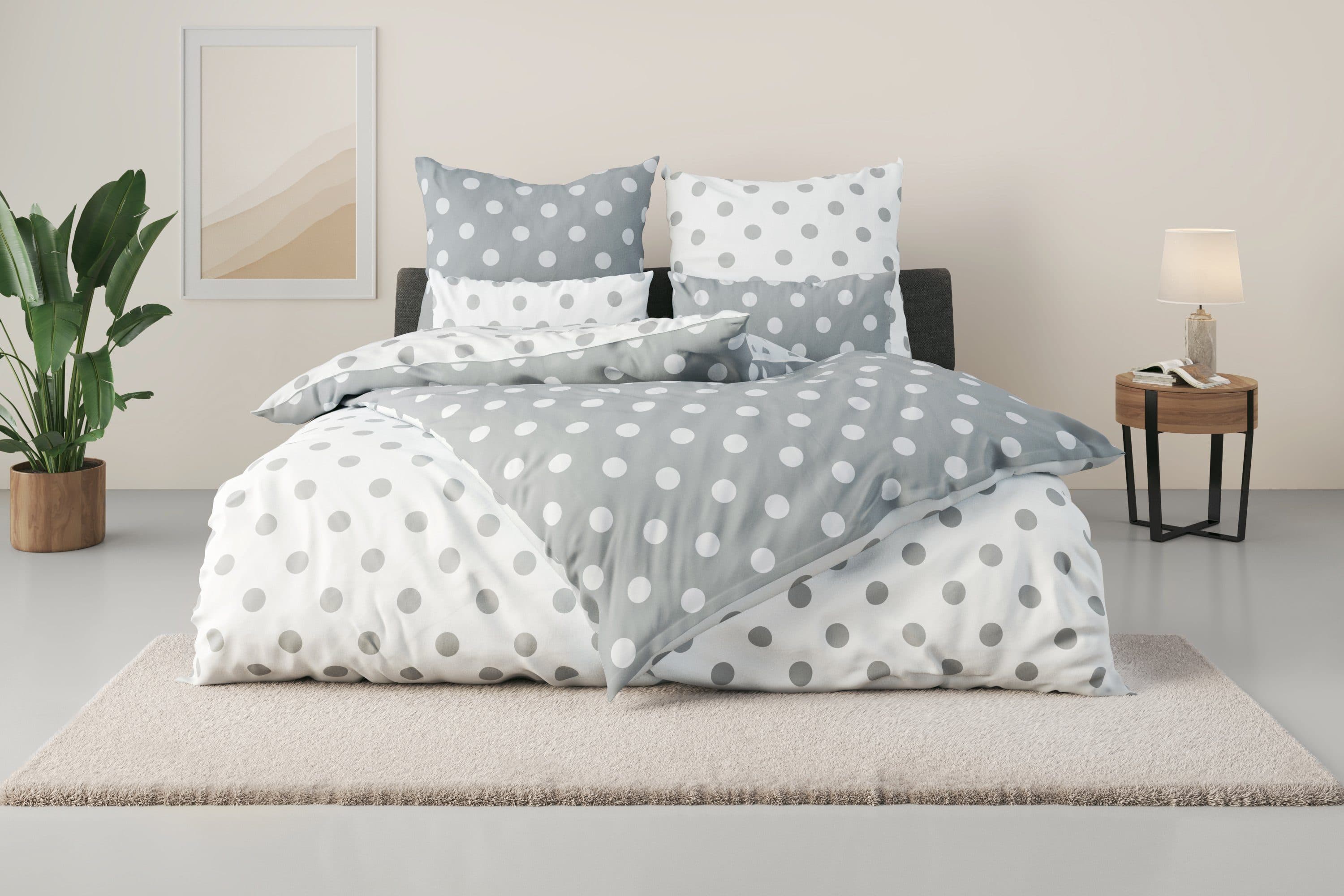 OTTO home Wendebettwäsche Dots | Grau