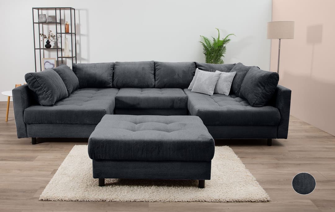 COLLECTION AB Wohnlandschaft Toni U-Form | Grau