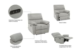 Home affaire Relaxsessel LANNOY | Grau