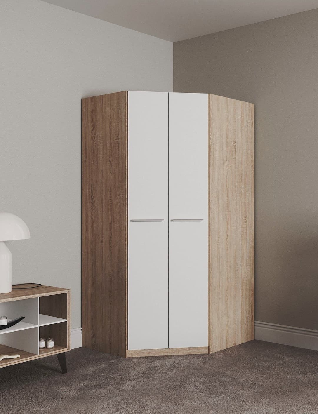 priess Eckkleiderschrank Barcelona | Holztöne