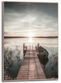 Reinders! Wandbild Slim Frame Wood 50x70 Scandic Jetty | Blau
