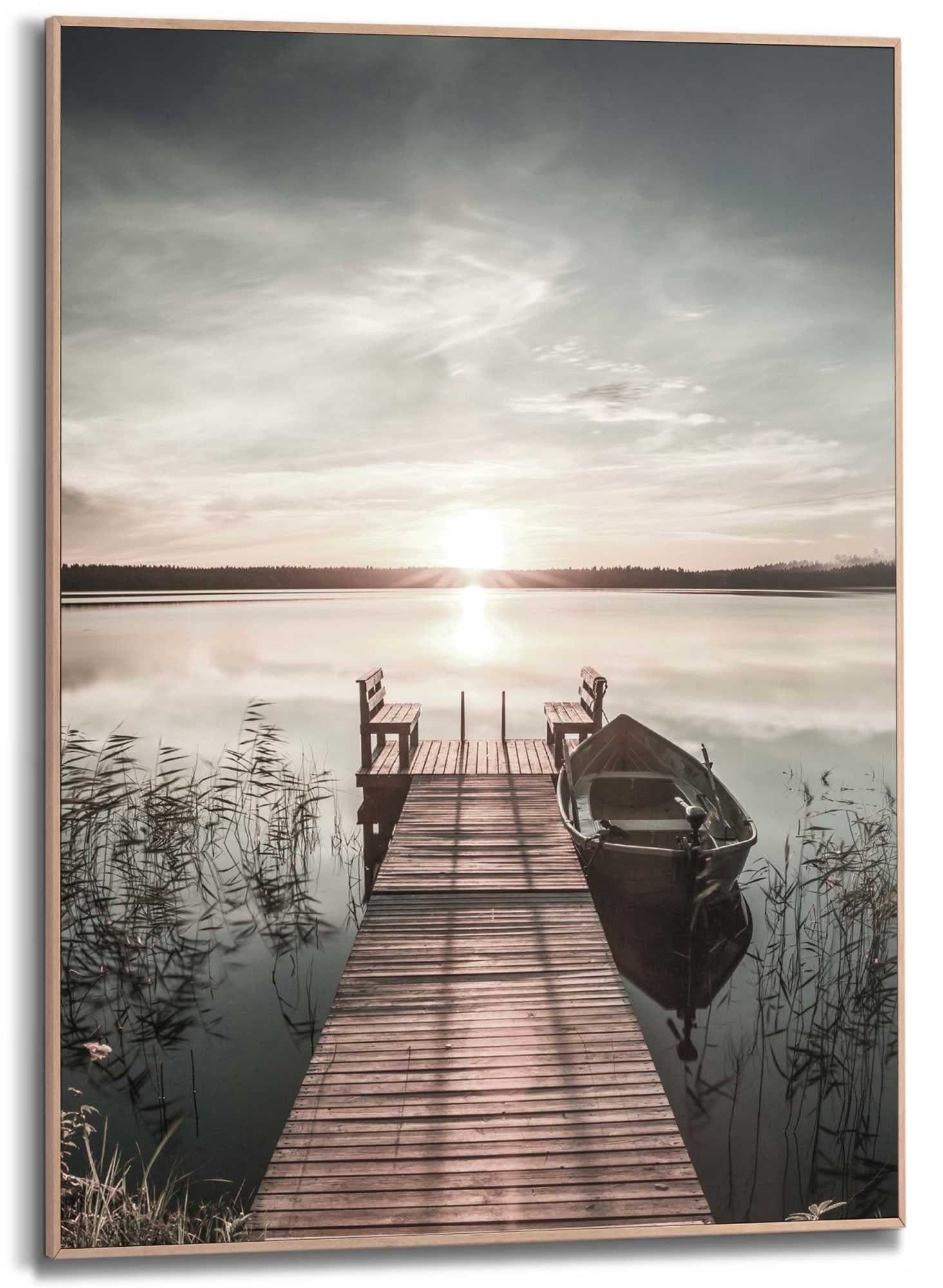 Reinders! Wandbild Slim Frame Wood 50x70 Scandic Jetty | Blau