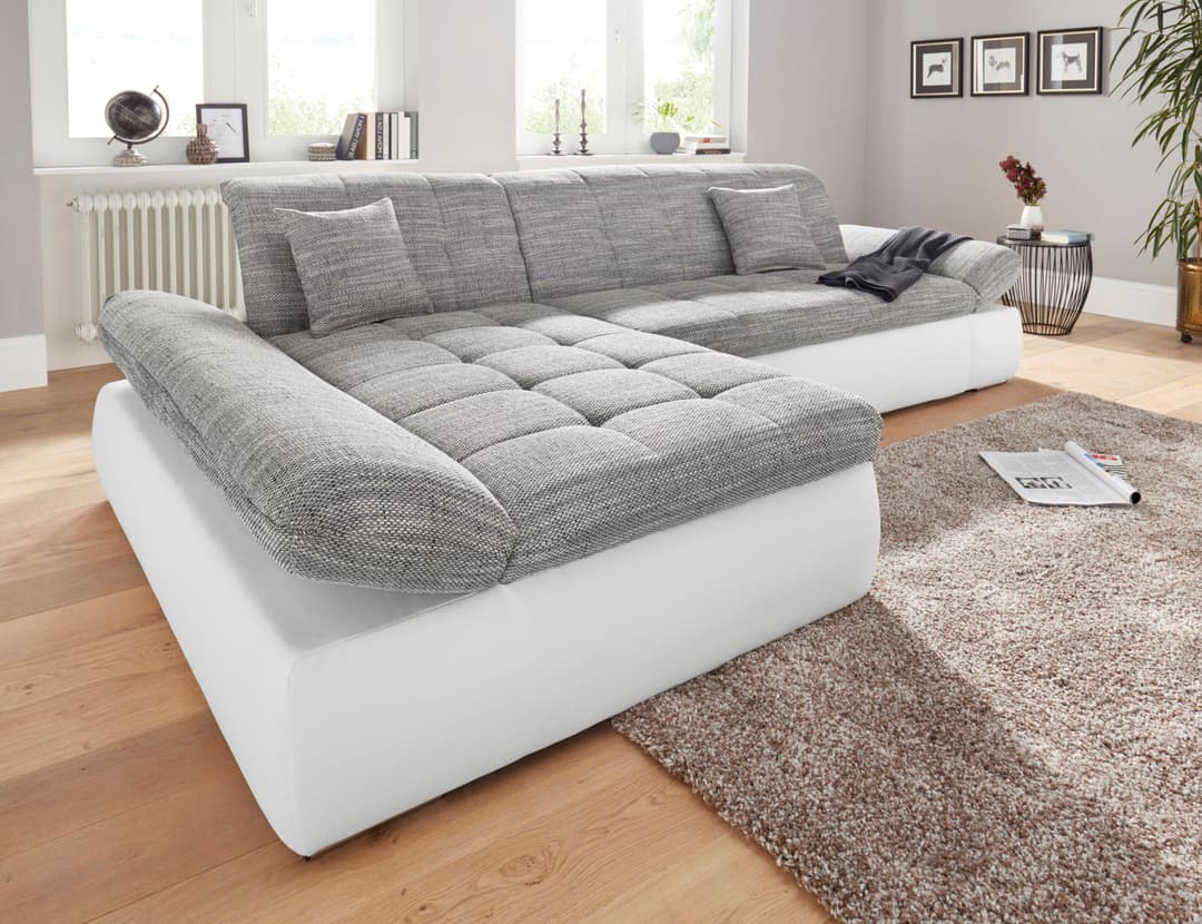 DOMO collection Ecksofa PB Moric | Grau