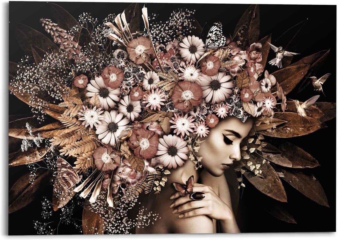 Reinders! Deco-Panel Blumenreichtum Frau | Mehrfarbig