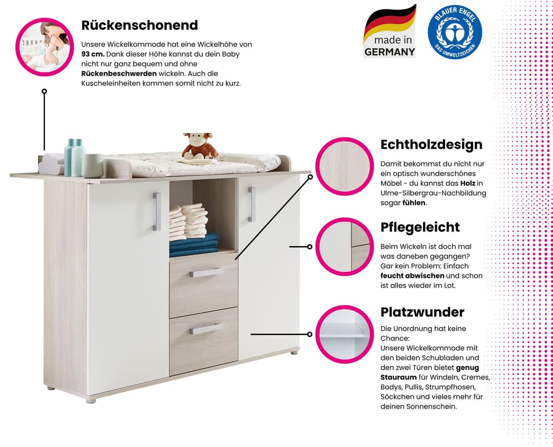 Home affaire Wickelkommode Geert | Holztöne