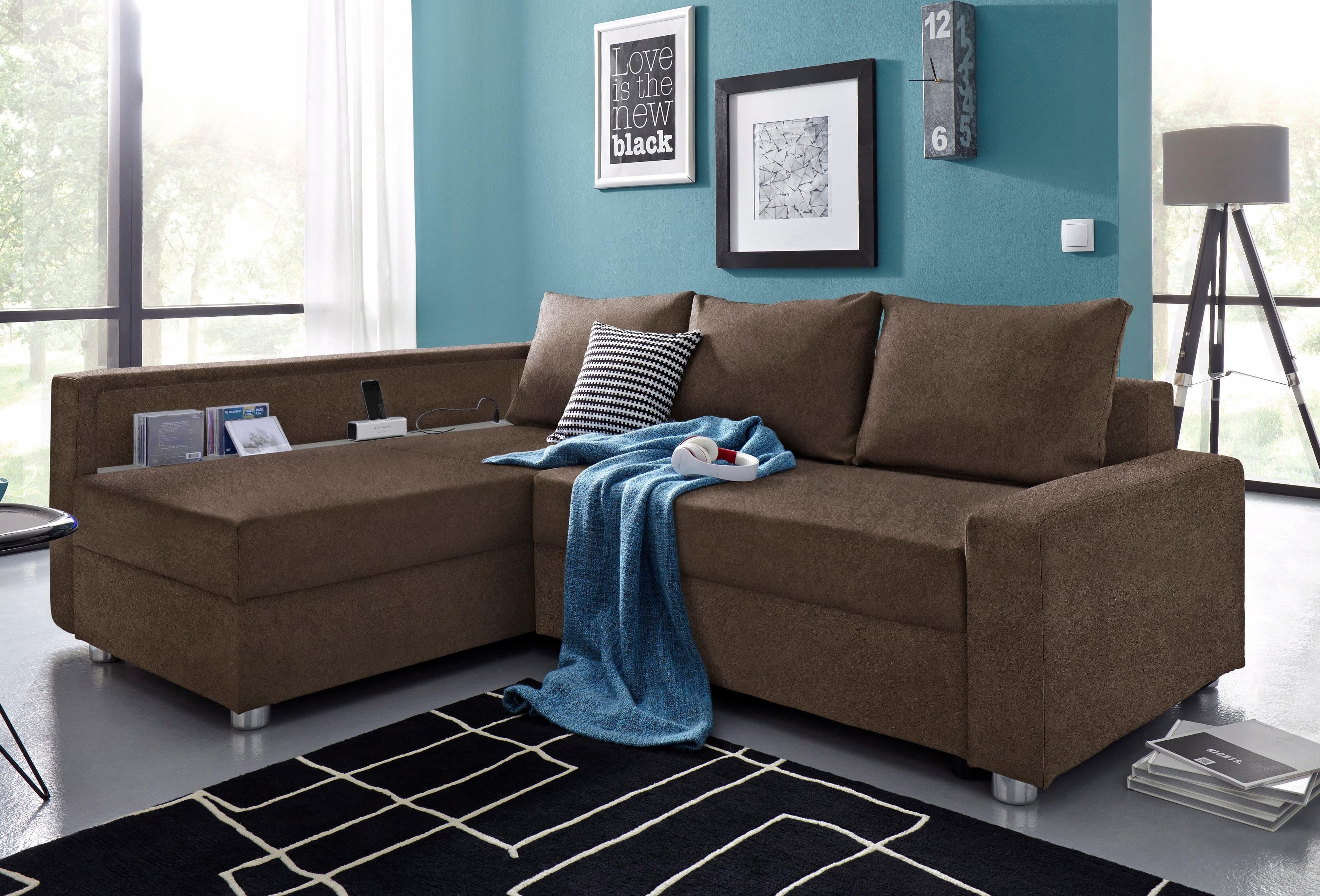 COLLECTION AB Ecksofa Relax L-Form | Braun