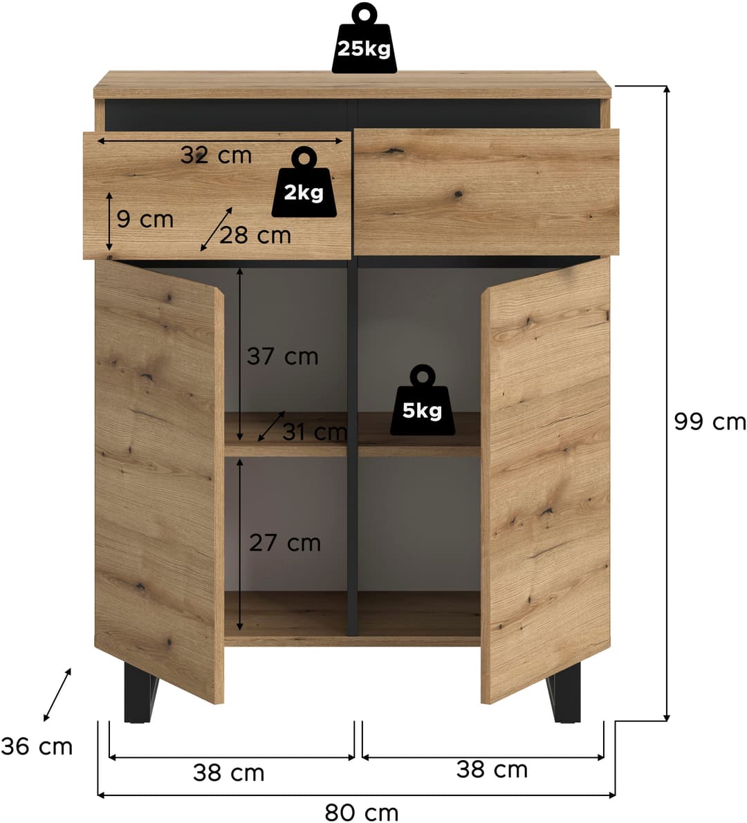 Home affaire Kommode TOMA | Holztöne