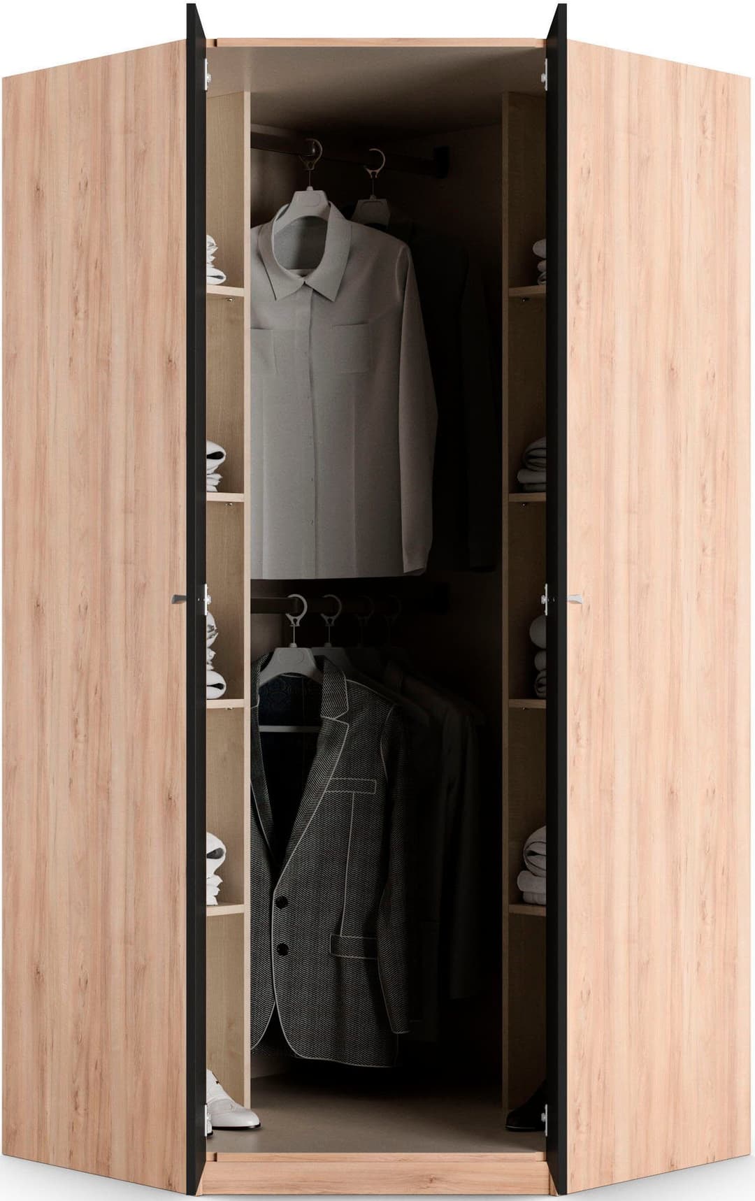 priess Eckkleiderschrank Barcelona | Holztöne