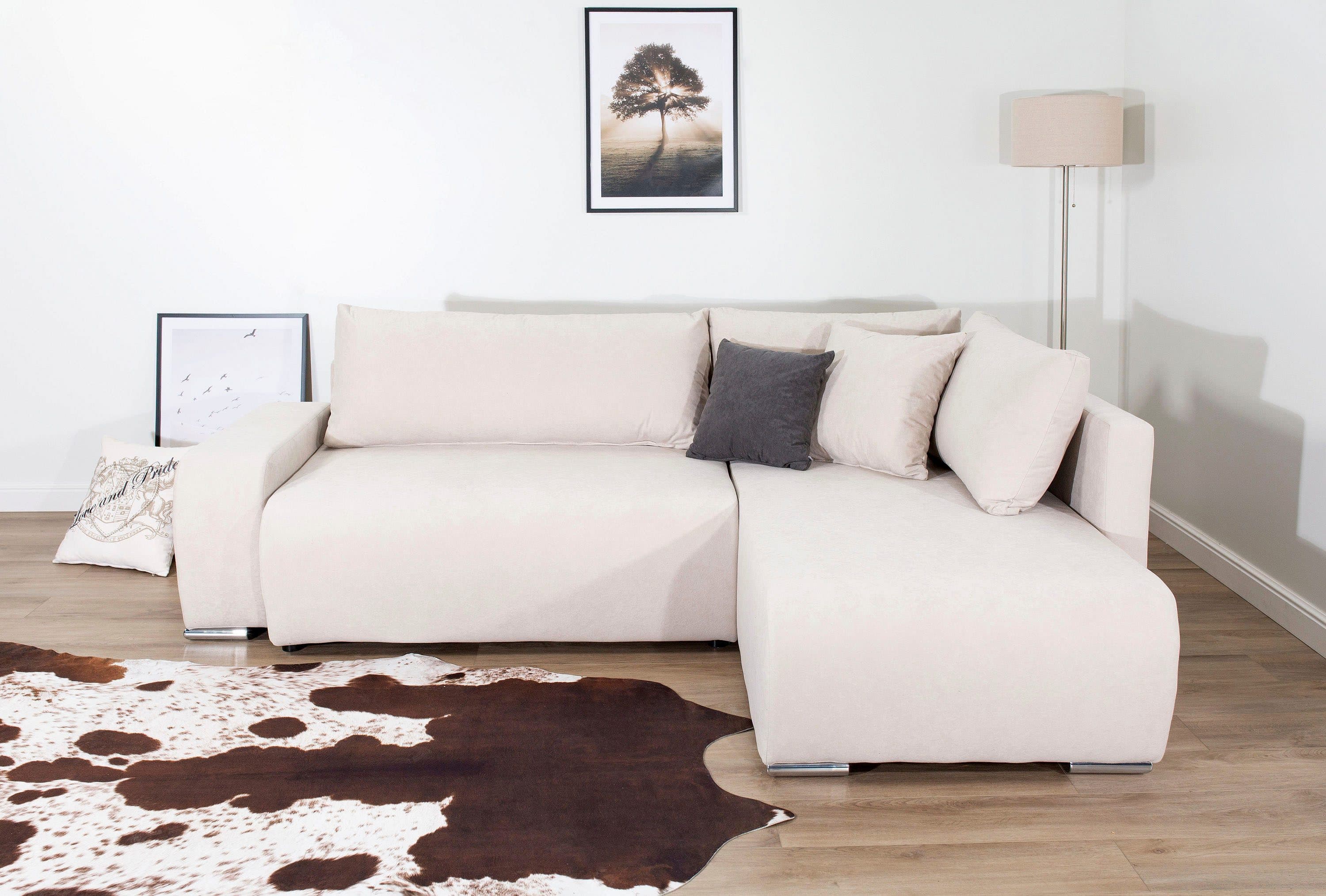 COLLECTION AB Ecksofa Poppy L-Form | Beige