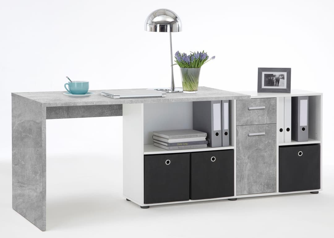 FMD Eckschreibtisch Lexo | Grau