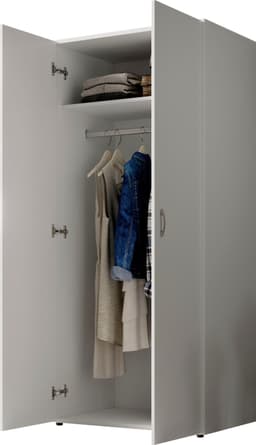 Schlafkontor Drehtürenschrank Base Kleiderschrank Joe Garderobe | Weiß