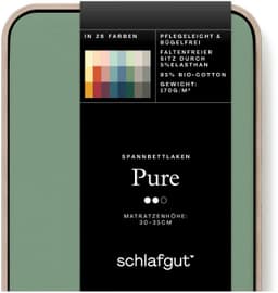 Schlafgut Spannbettlaken PURE Bio-Baumwolle | Grün