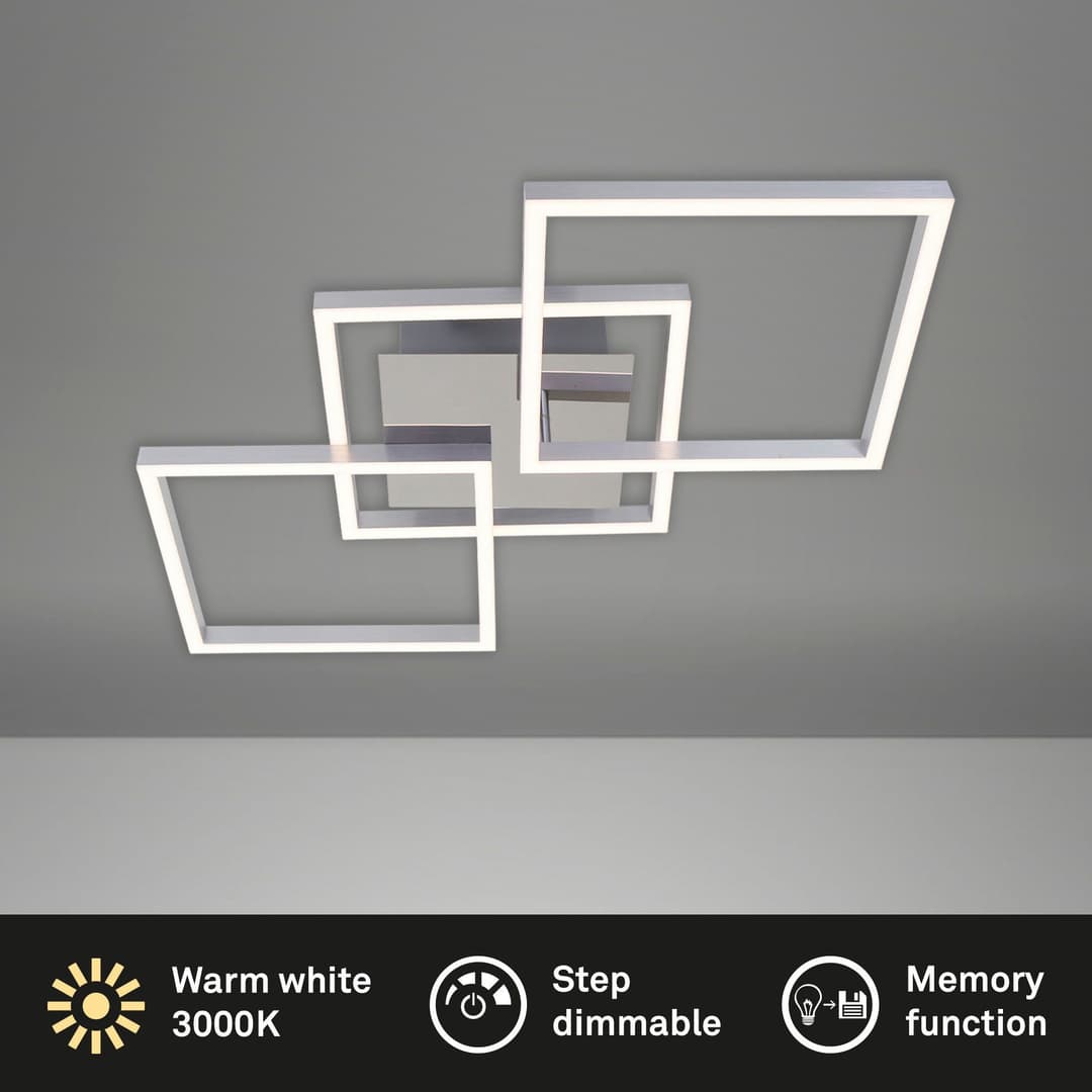 Briloner Leuchten LED Deckenleuchte FRAME | Silber