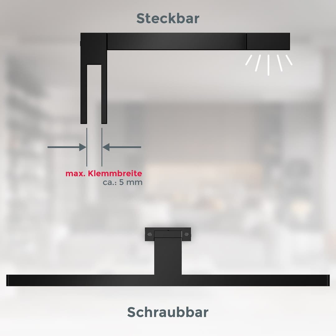 B.K.Licht Spiegelleuchte BK Spiegellampe Bad | Schwarz