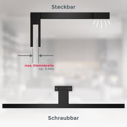 B.K.Licht Spiegelleuchte BK Spiegellampe Bad | Schwarz