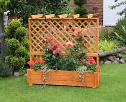 promadino Spalier Pergola mit Pflanzkasten | Braun