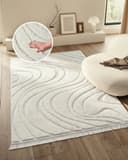 homsy by Ana Johnson Teppich Waavy mit Fransen | Beige