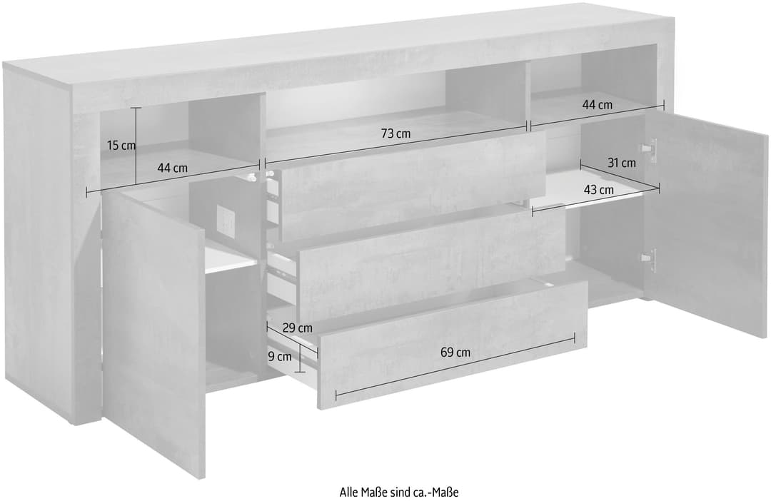 borchardt Möbel Sideboard Santa Fe | Grau