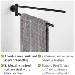 Wenko Bosio Handtuchhalter | Schwarz