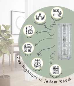 fif möbel Eckvitrine TRIO | Weiß