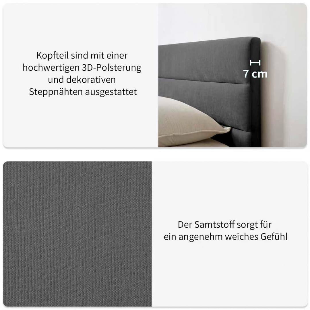 Home affaire Polsterbett Philippiere | Grau