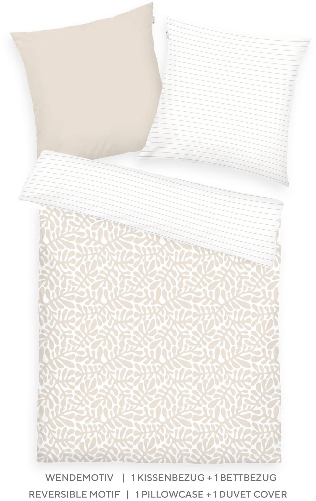TOM TAILOR HOME Bettwäsche ORGANIC LEAVES | Beige