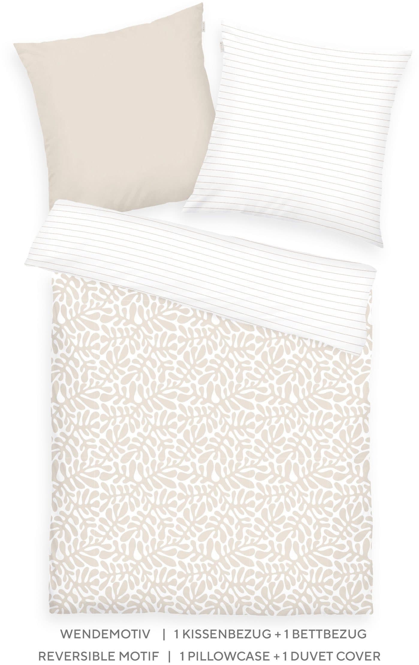 TOM TAILOR HOME Bettwäsche ORGANIC LEAVES | Beige
