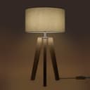 Paco Home Tischleuchte Canvas uni Color | Holztöne 3