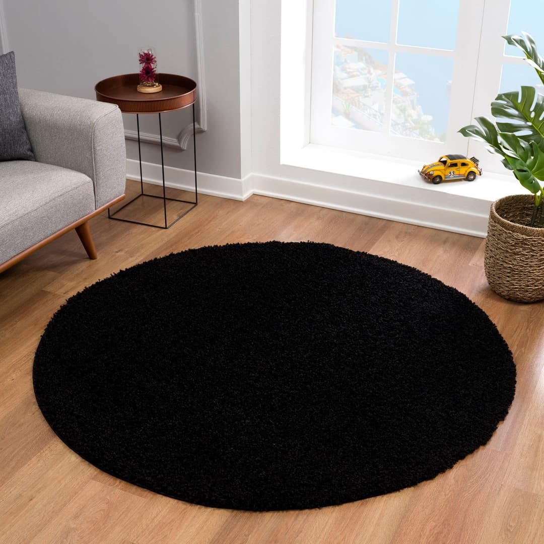 Sanat Hochflor-Teppich LOCA | Schwarz